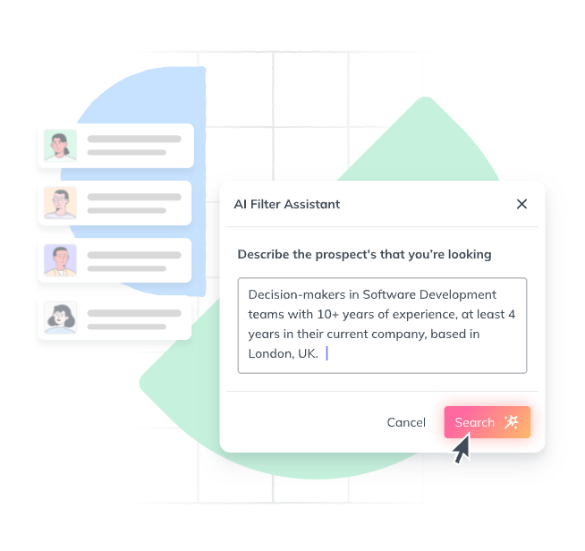 AI-powered prospecting search illustration