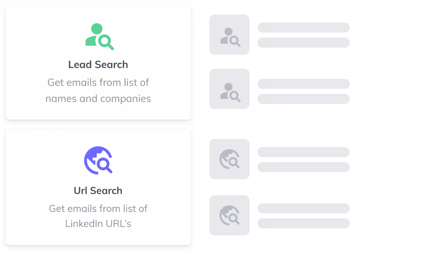 Reference how to enrich contacts by name and company or by URL lists